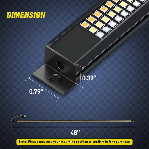 Miniatura 9 de Nilight - Tira de luz para plataforma trasera de camión de 48 pulgadas con marco de aluminio, tira de luz LED de triple fila de 780 LED con luces
