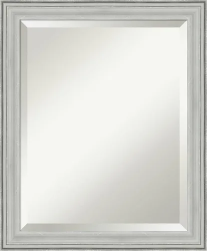 Amanti Art Espejo de baño de madera, espejo de pared plateado Bel Volto para usar como espejo de tocador de baño sobre el fregadero (23 x 19