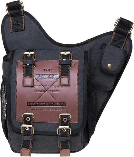Miniatura 14 de Bolso de mensajero de lona vintage para hombre, bolso de mensajero de retazos de cuero en el pecho 3-3-ejército Verde