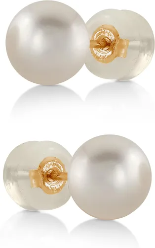 Miniatura 13 de THE PEARL SOURCE White Japanese Akoya Pearl Stud Earrings for Women – Genuine Cultured Pearls, Hypoallergenic Jewelry with Secure 14k Gold Backing