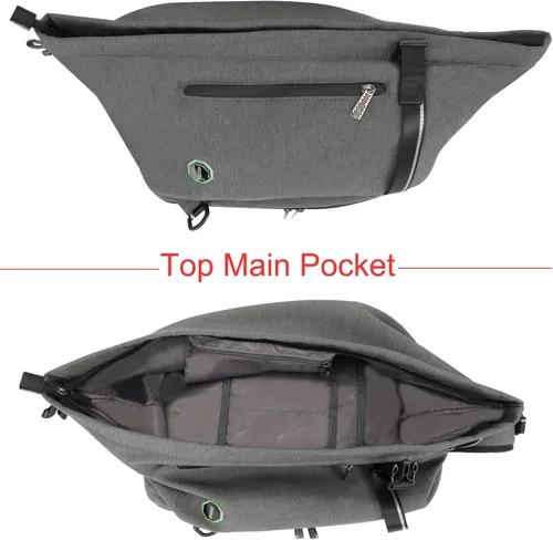 Miniatura 6 de Bolso bandolera grande, mochila para portátil, bolso de mensajero cruzado, mochila de viaje para el hombro, B-gris claro, Grande, Bolso bandolera