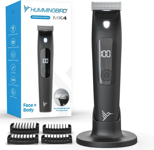 HUMMINGBIRD MK4 - Cortadora eléctrica para hombres, kit de recortadora de pelo facial y corporal, afeitadora impermeable para áreas de difícil
