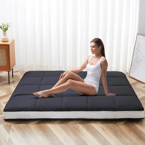 LILYPELLE Colchón tipo futón, acolchado japonés, cubrecolchón acolchado para cama, colchón plegable, grueso y plegable, transpirable, tumbona para