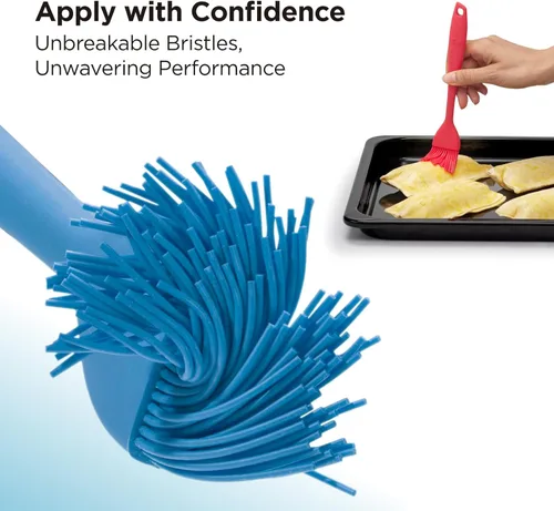 Miniatura 5 de Kitchen Mama WaltzGrip Platinum - Cepillo de silicona para repostería, juego de 2 cepillos resistentes al calor para cocinar, hornear, asar, asar