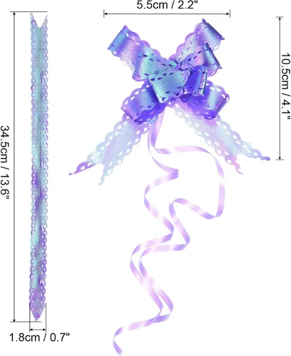 Miniatura 2 de PATIKIL Lazos iridiscentes de 2.2 pulgadas, paquete de 40 lazos de cuerda para envolver regalos, corbatín decorativo para bodas, fiestas
