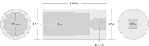 Miniatura 6 de TEKTON Encastre de 1/2 pulgada x 1.260 in de profundidad 12 puntos de impacto SID23332