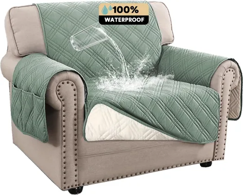 Miniatura 18 de PrinceDeco - Funda para sofá reclinable 100% impermeable, funda para sofá para sala, protector de muebles resistente al agua con correas elásticas