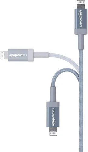 Miniatura 2 de Amazon Basics - Cable cargador USB trenzado de nailon - Cargador para iPhone con certificación MFi Gris-oscuro