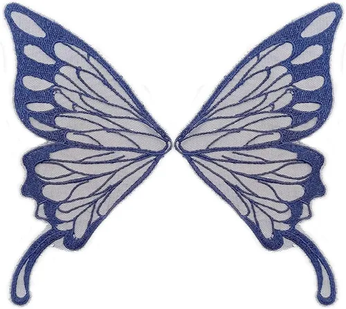Miniatura 19 de 5 pares de alas de hada coser en parches de encaje de mariposa apliques de tul organza tela alas bordado cuello escote adornos bricolaje ropa Blanco