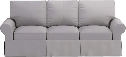 Miniatura 5 de La funda de sofá es de repuesto para sofá de 3 asientos. Se adapta a Pottery Barn PB Basic sofá de tres asientos (gris claro básico)