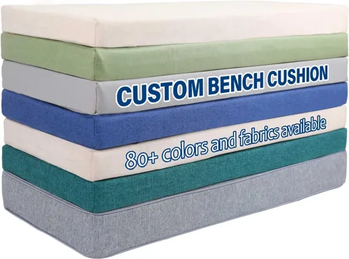 Cojines de banco para muebles de interior/exterior, para ventana, piano, porche, columpio, comedor, banco de cocina, tamaño y color personalizados