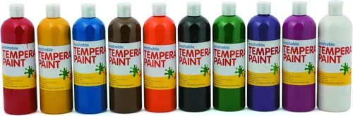 Miniatura 2 de Fun Express Juego de pintura de témpera lavable para niños, 10 colores brillantes en botellas exprimibles de 16 onzas, pintura artesanal no tóxica