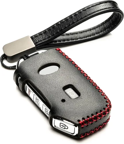 Miniatura 5 de Vitodeco Funda de cuero para llavero inteligente compatible con KIA 2019-2021, Negro