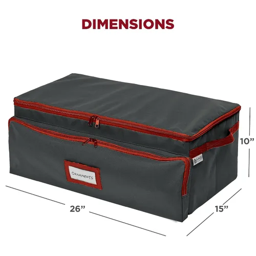 Miniatura 7 de Caja de almacenamiento de adornos navideños premium – Capacidad para hasta 72 adornos de 3" + 8 ranuras laterales para figuras y cascanueces