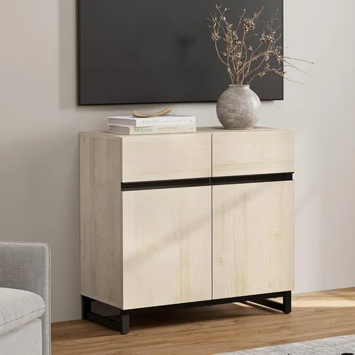 Miniatura 14 de Wampat Moderno soporte de TV para televisores de 100 pulgadas, consola central de entretenimiento 3 en 1 con estantes ajustables y base de metal