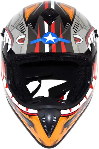Miniatura 4 de 1Storm - Casco de motocross para adultos BMX MX ATV Dirt Bike Downhill Mountain Bike estilo Monster Shark Racing HKY_SC09S