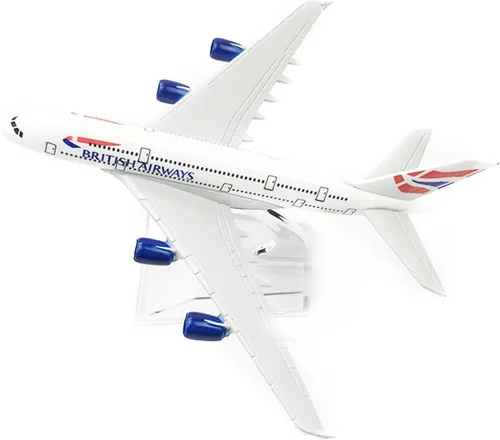 Miniatura 6 de AZIZAT 1/400 modelo británico A380 avión 6.3 in aleación fundido a troquel colección de aviones modelo modelo plano para colección o regalo ornamento