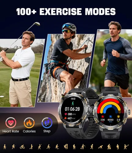 Miniatura 5 de LIGE Relojes inteligentes para hombres, marca/respuesta de llamada, reloj de fitness AMOLED de 1.43 pulgadas con monitor de frecuencia