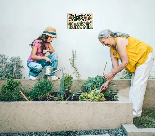 Miniatura 6 de Bestylez Regalos de Jardín Realmente Necesito Todas Estas Plantas Letreros Vintage de Jardinería para Jardín de Hogar, Invernadero, Salón