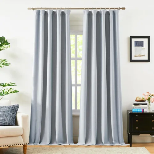 Miniatura 13 de Vision Home Cortinas opacas de color azul cambray de 63 pulgadas para dormitorio, aislamiento térmico, oscurecimiento de la habitación, juego