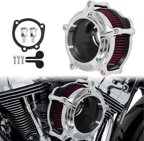 Miniatura 13 de Filtro de aire CNC para motocicleta Filtro de aire Limpiador de sistema de admisión (D-Para M8 Touring 17-23, Softail 18-24)