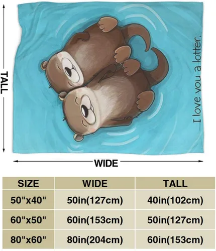 Miniatura 3 de Manta de Nutria Regalos de Nutria para Mujeres Hombres Niños Manta Liviana de Felpa para Regazo Manta de Franela Suave para Sofá Regalos