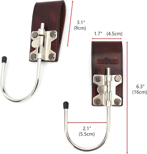 Miniatura 3 de TOURBON Soporte de taladro de cuero para cinturón Herramienta Gancho Holster
