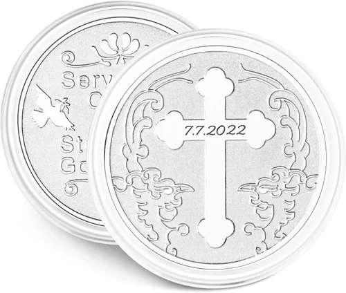 Miniatura 8 de Monedas grabadas personalizadas personalizadas Siervo de Cristo mayordomo de Dios, regalo de sobriedad para hombres y mujeres Oro