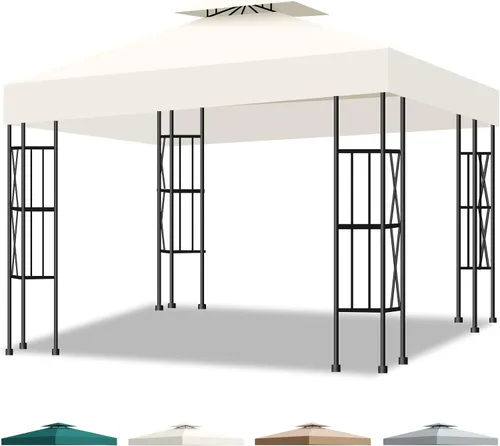 Miniatura 10 de Cubierta superior de repuesto para toldo de 10 x 10 pies, doble capa ventilada, para marco de glorieta de exterior estándar de 10 x 10 pies