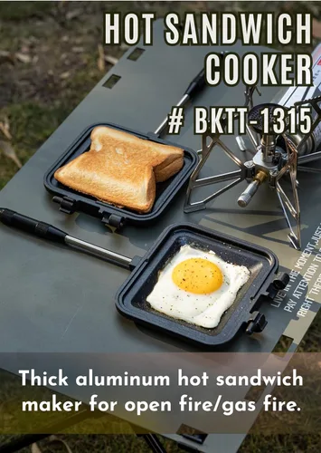 Miniatura 2 de camping moon Sandwichera Arena caliente Solo quemador Gas Fire Open Fire Compact Aluminio TT-1315 (negro)