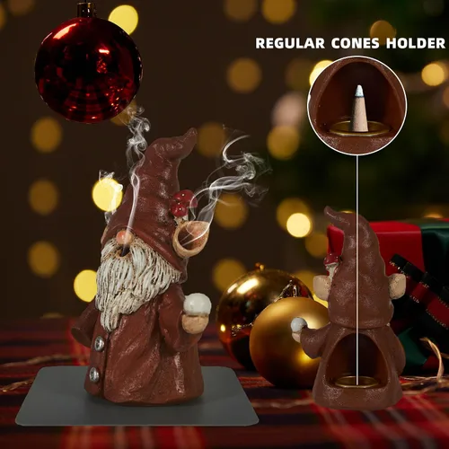 Miniatura 3 de Soporte de incienso de gnomo para varillas, adornos de quemador de cono de incienso, decoración de gnomo para escritorio, regalos únicos de gnomo