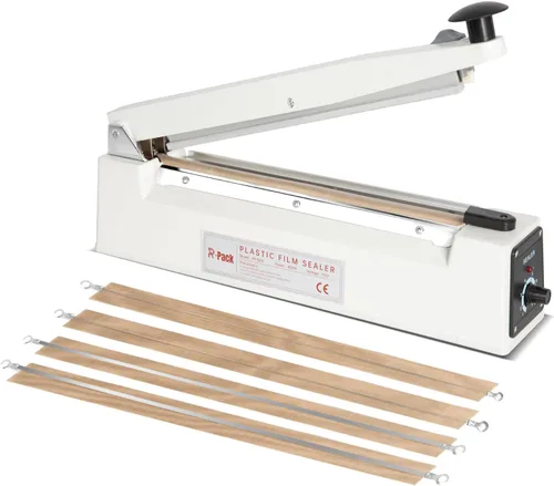 Miniatura 9 de Sellador térmico por impulso con barra de sellado: sellador de bolsas de alta resistencia con hoja de corte adicional (blanco, 8 pulgadas)