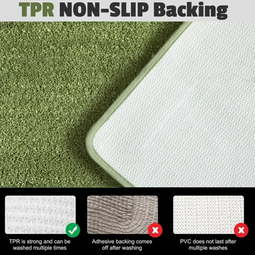 Miniatura 3 de YHF - Alfombras de baño de 17 x 24 pulgadas, extra gruesas y suaves, de microfibra peluda, lavables a máquina, alfombras de baño absorbentes, tapete