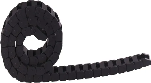 Miniatura 2 de 0.394 x 0.394 in tipo semi cerrado de plástico de remolque CNC máquina herramienta cable portador cadena de arrastre anidado negro