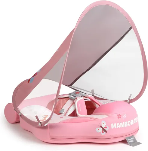 Mambobaby Flotador con Toldo y Cola Nuevo Mejorado Flotador de Piscina No Inflable para Bebé Flotador de Natación Mambo Entrenador de Natación Plano