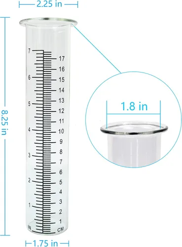 Miniatura 3 de Tubo de Repuesto para Pluviómetro de Plástico de 7", 8.25 x 2.25 x 1.75 pulgadas Resistencia al Frío Resistencia a las Grietas para Exterior Patio