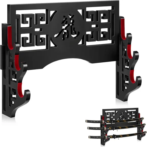 Barydat Soporte de pared para katana, soporte para espada samurái, soporte para colgar espada japonesa Wakizashi, colección de pasatiempos