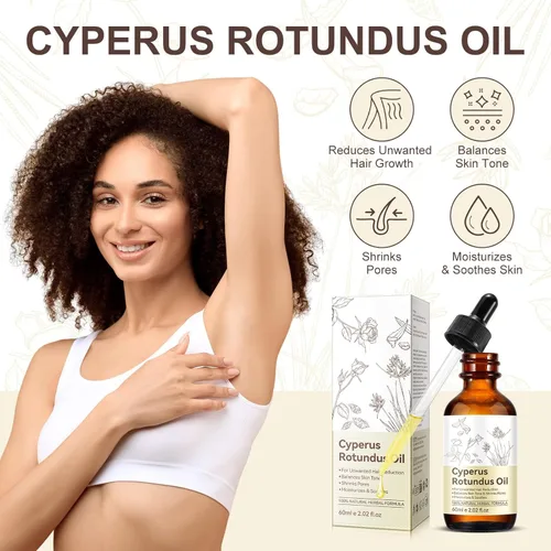 Miniatura 2 de Cyperus Rotundus Oil Hair Inhibitor Serum 2Pcs, Natural Painless Hair Removal for Women & Men, Slow Body & Facial Hair Regrowth, Moisturize Soothe