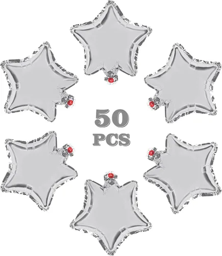 Miniatura 10 de Globos de estrella, 50 globos de aluminio dorados en forma de estrella de 10 pulgadas para fiesta de cumpleaños, ceremonia de graduación, boda