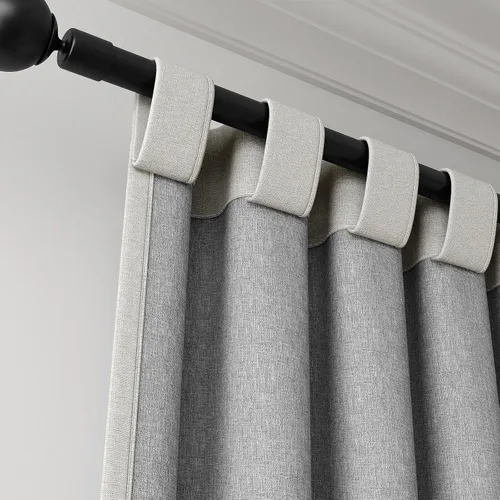 Rinwoc - Cortinas 100% opacas para dormitorio, cortinas con aislamiento térmico de 1.6 m de longitud, 2 paneles, lino texturizado de estilo granja