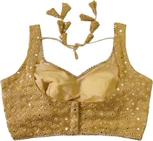 Miniatura 2 de Blusa corta estilo sari de Bollywood Pure Georgette para mujer