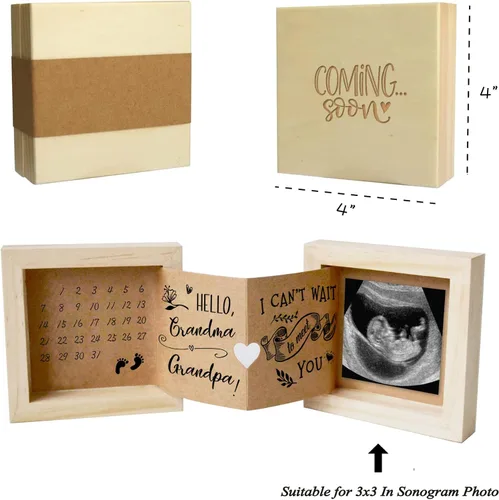 Miniatura 2 de Yudarte Regalos de recuerdo para abuelos por primera vez, anuncio de embarazo para abuela y abuelo, anuncio de bebé, ecografía, caja de imágenes