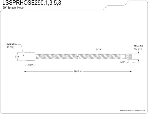 Miniatura 2 de Kingston Brass LSSPRHOSE293 - Manguera de pulverización trenzada para grifo de cocina de 29 pulgadas, latón cepillado Cobrizo cepillado
