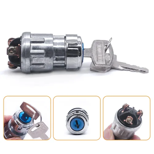 Miniatura 5 de mankk Interruptor de encendido de 3 cables con llave de 12 V, interruptor universal de arranque de motor, apagado/encendido (arranque), 3 posiciones