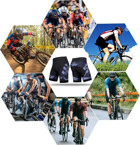 Miniatura 6 de sponeed Pantalones cortos de ciclismo para hombre, pantalones acolchados para ciclismo, ropa de ciclismo