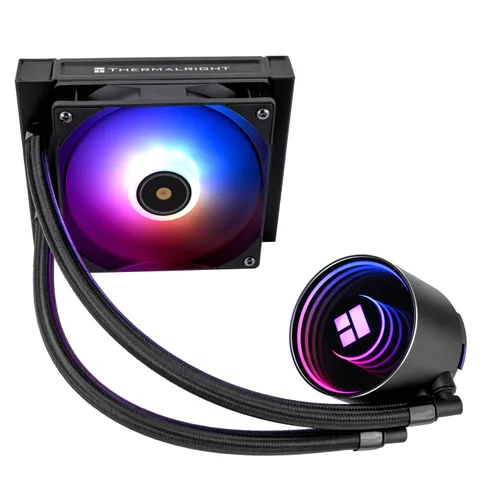 Thermalright Frozen Notte 120 ARGB - Enfriador de CPU líquido negro con ventilador ARGB de 120 mm y PWM - Hasta 2000 RPM, para AMD/AM4/AM5, Intel