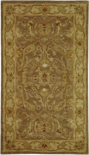 Miniatura 17 de SAFAVIEH Antiquity Collection AT311A - Alfombra decorativa de lana oriental tradicional hecha a mano, 2 x 3 pies, marrón y dorado
