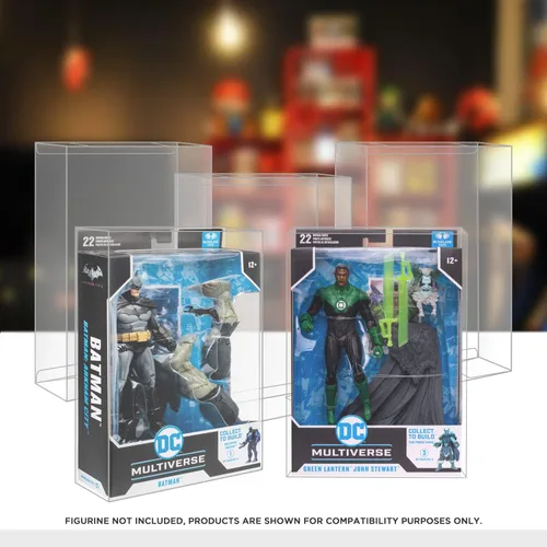 Miniatura 4 de EVORETRO Estuche protector de figuras de acción para McFarlane Dc Multiverse 7 en figuras, Warhammer 40k – Paquete de 10 – Plástico PET grueso sin