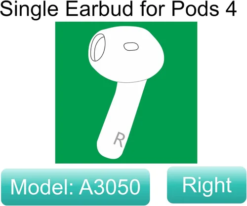 Miniatura 2 de Repuesto de auricular derecho Genius One A3050 A3053 A3054 para Pods 4, solo para el lado derecho, compatible con la funda de carga original Air 4
