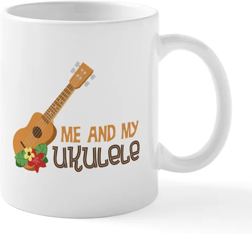 Miniatura 35 de CafePress Peace Love - Taza de café de cerámica para ukelele (11 oz (11.0 fl oz)